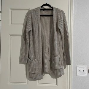 Tan knit cardigan with side ties